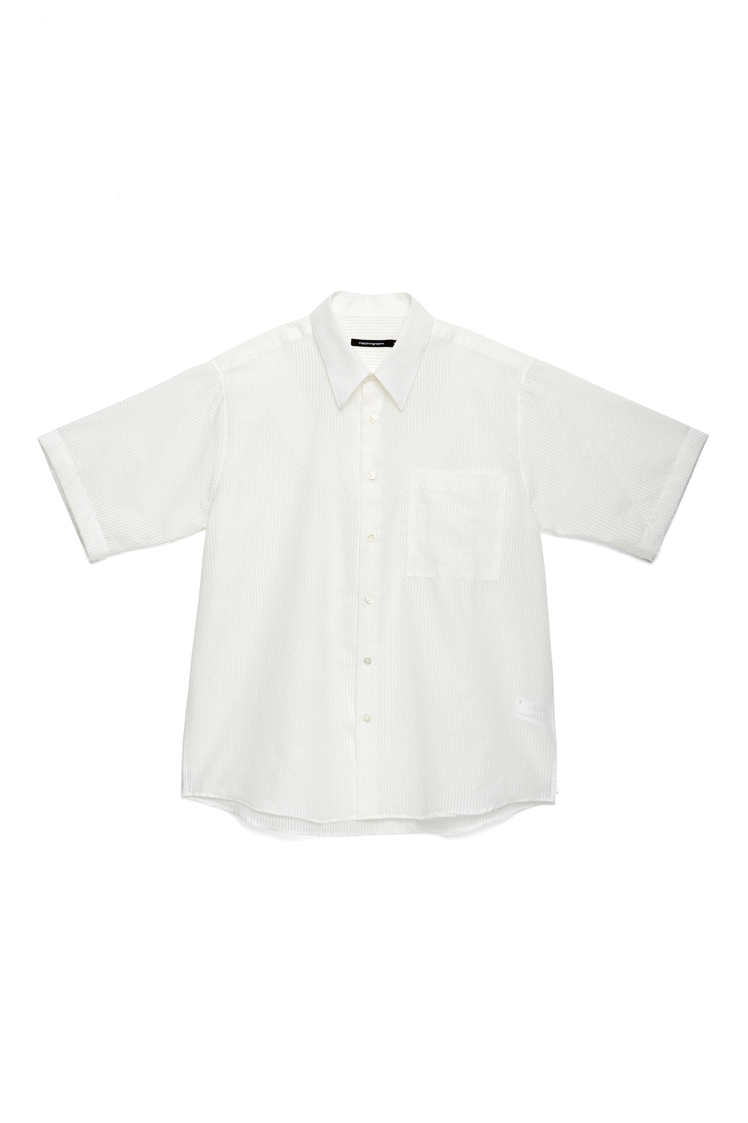Regular Shirt Geometric Stripe White
