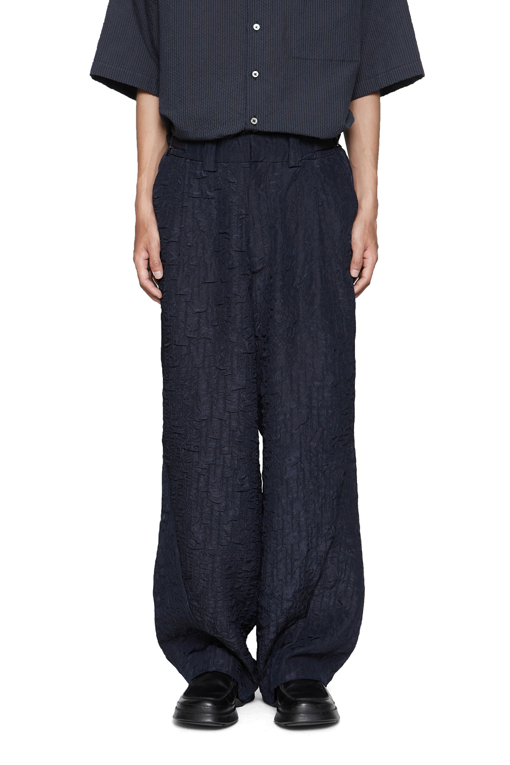 Triangle Wide Pants V2 Navy Crease