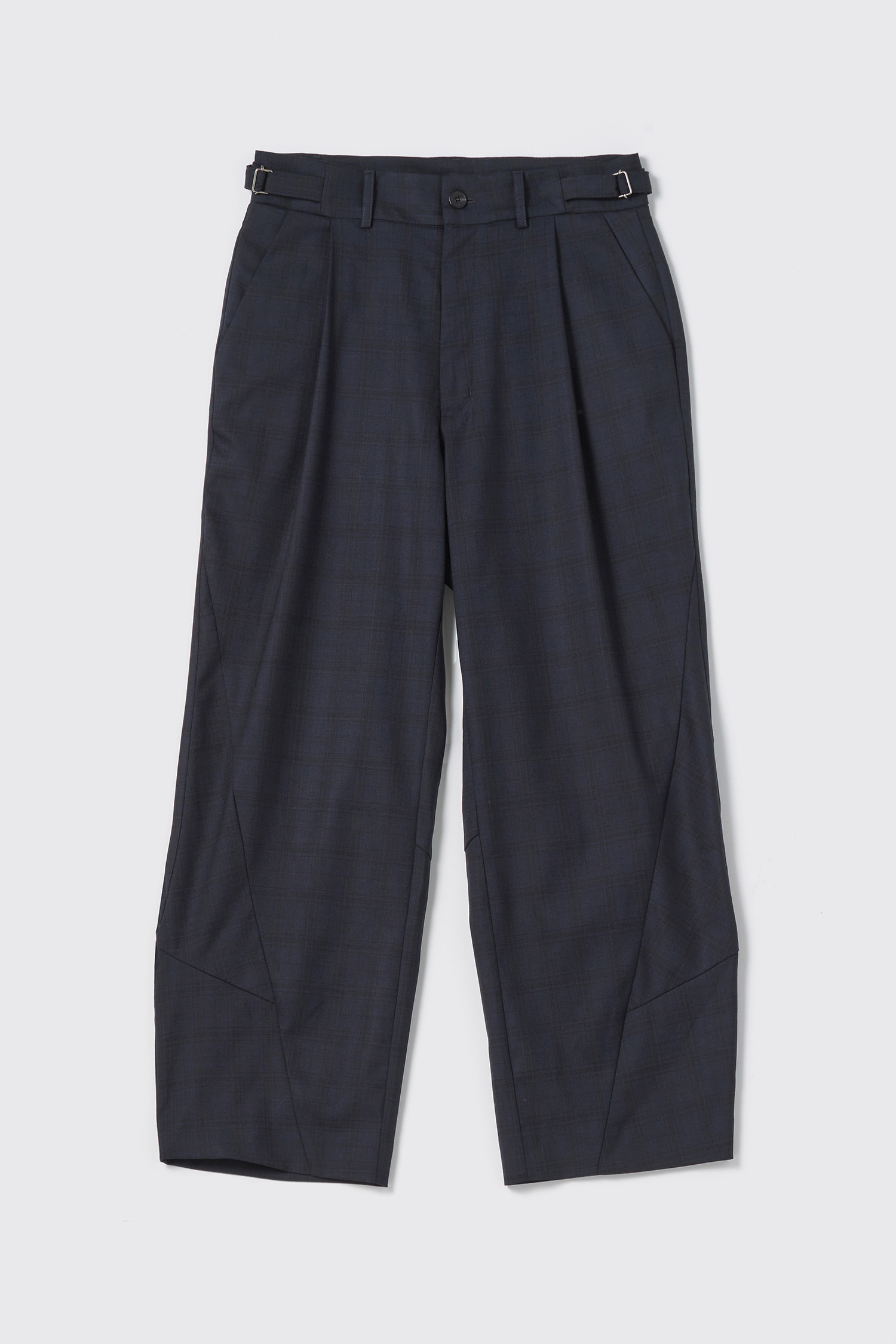 Triangle Trousers Navy Check Wool