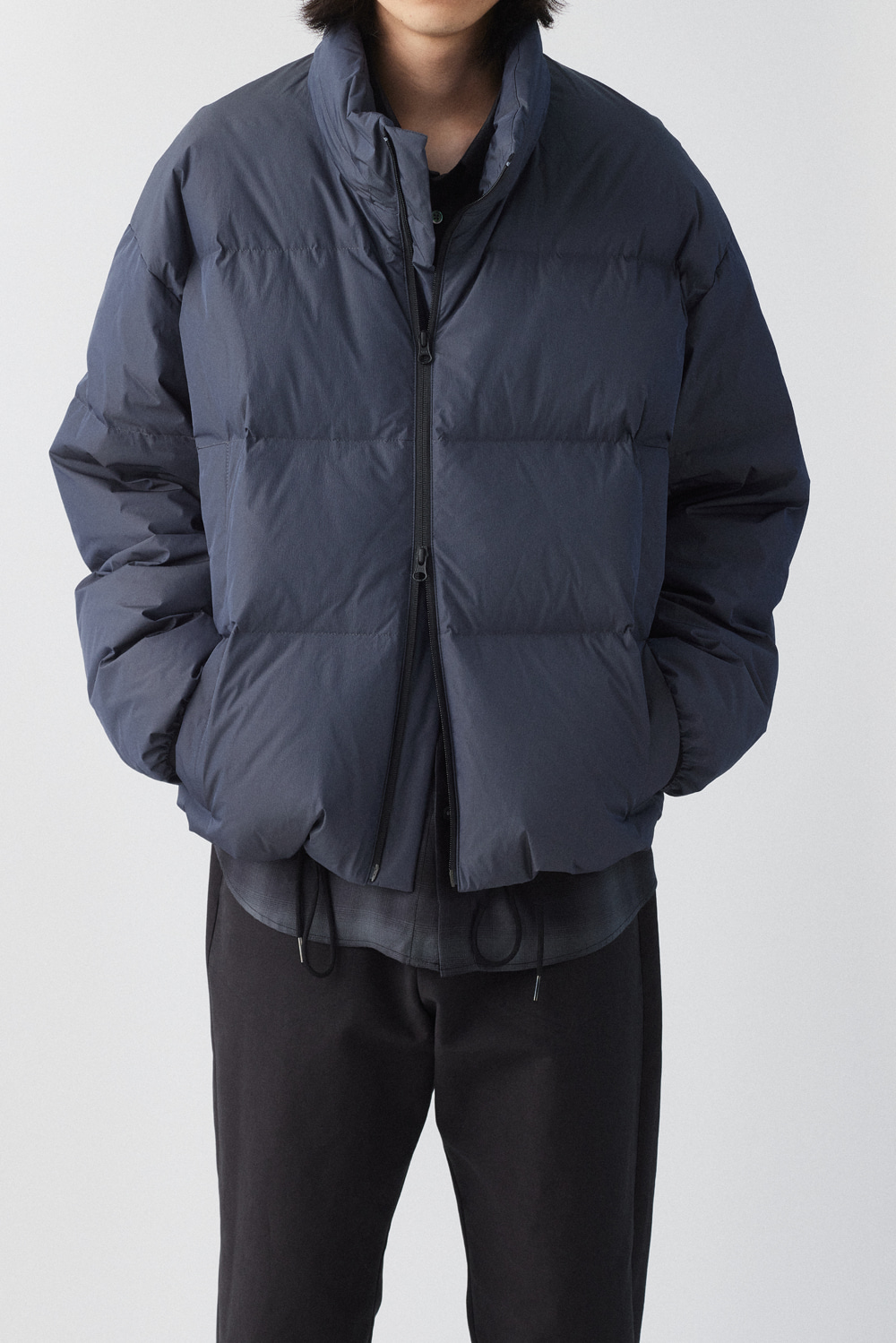 Hooded Down Puffer Charcoal