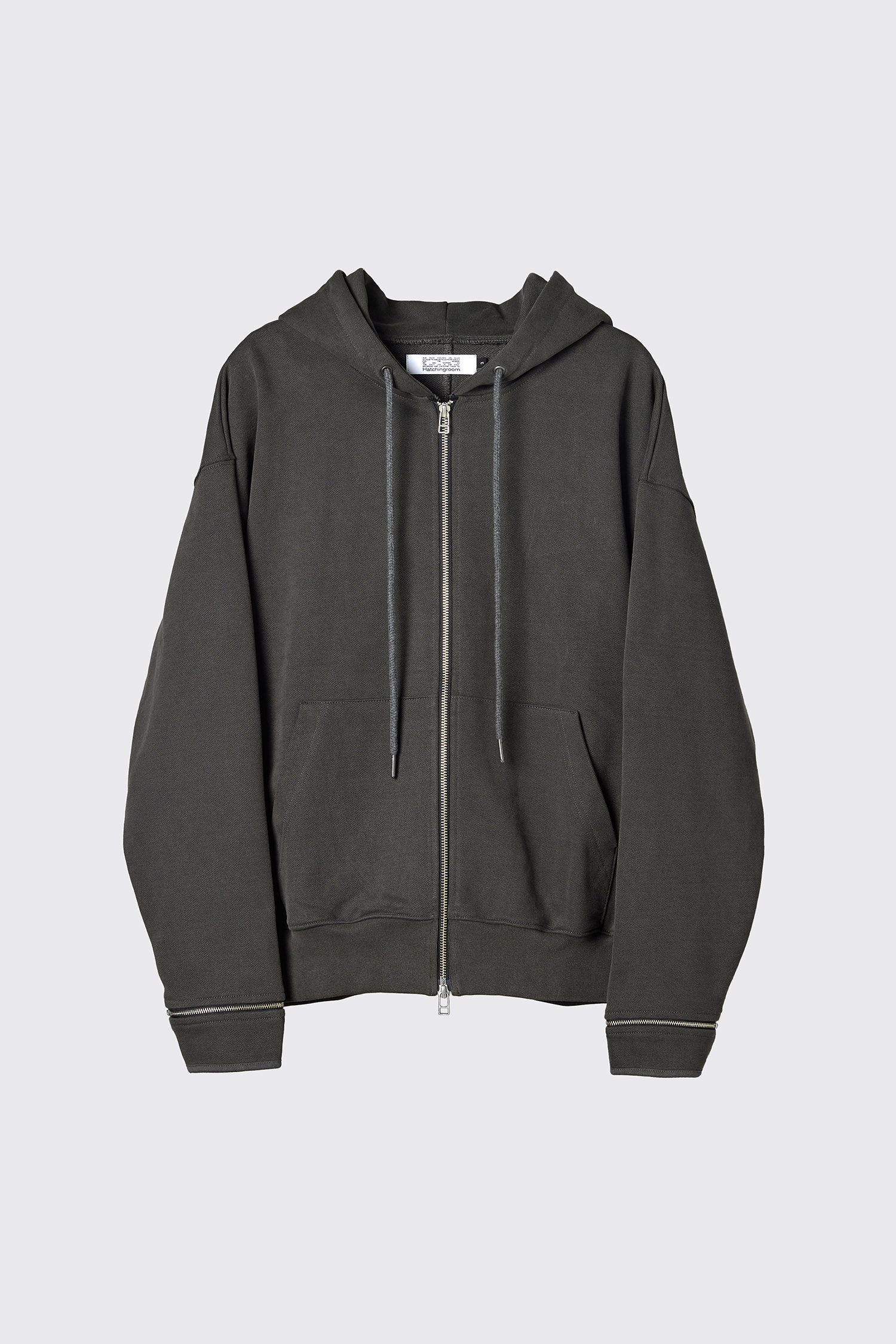 Boxer Zip Hoodie Pigment Dyed Charcoal