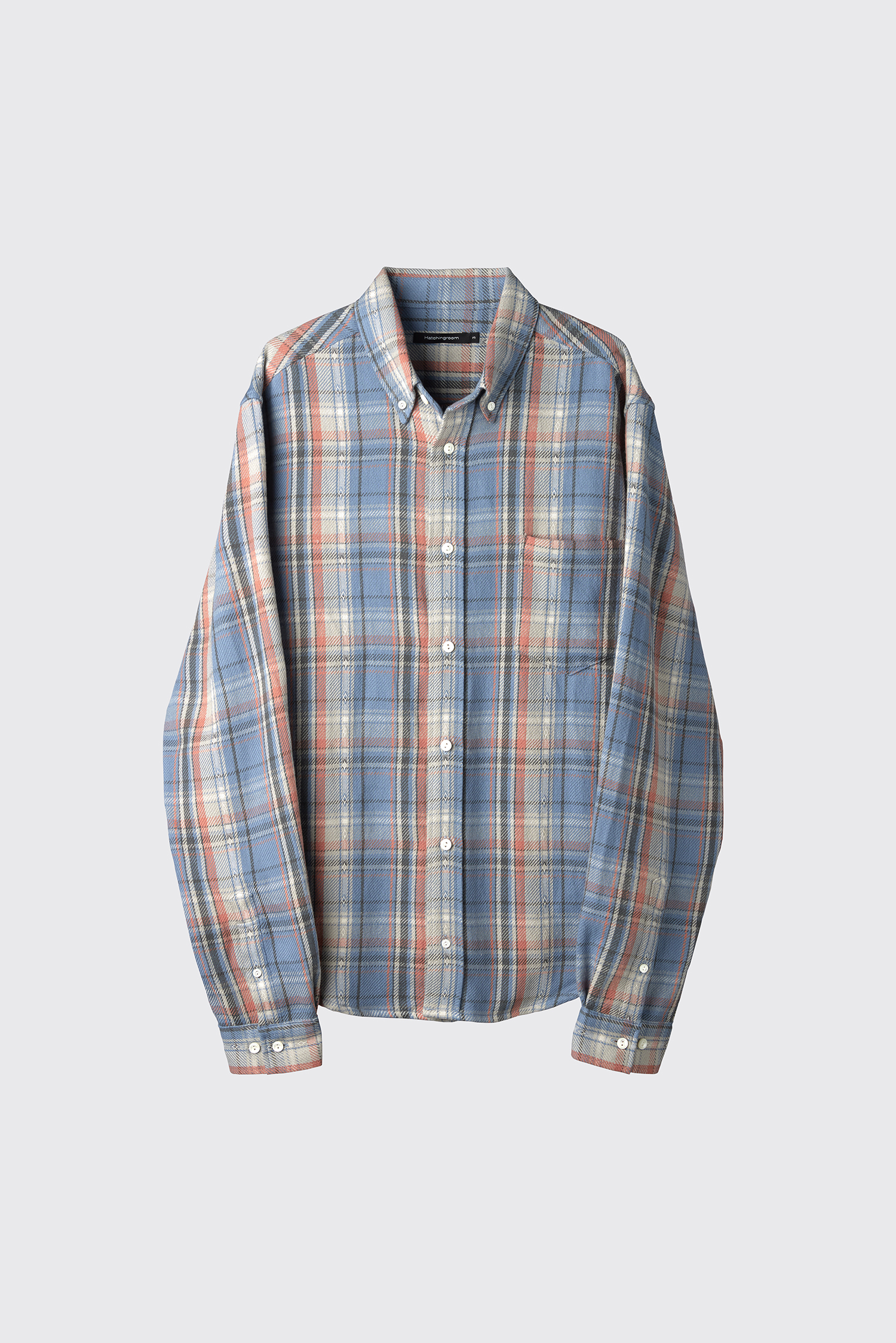 Out Button Shirt Flannel Check Blue/Red