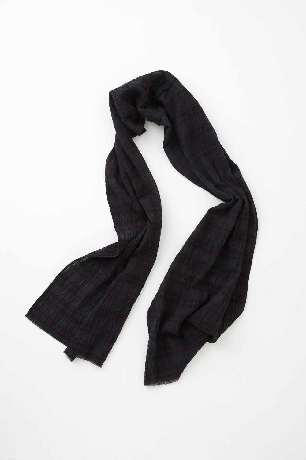 Dyed Cut Off Scarf Black/Red (Restock)