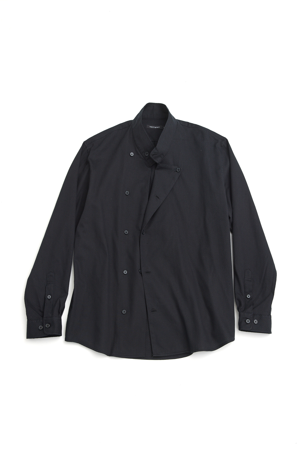 Asymmetric Double Shirt Jacquard Black